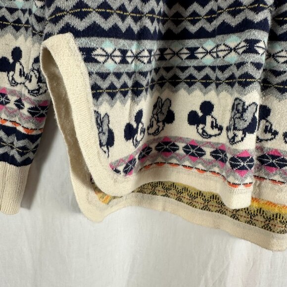 Disney Mickey & Minnie Mouse Fair Isle Sweater Gap Kids XXL 14-16 Cream & Navy C - Picture 4 of 9